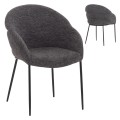 DINING CHAIR DRENNY FK18424.01 GREY FABRIC-METAL BLACK LEGS 62x63x85Hcm. DINING CHAIR DRENNY FK18424.01 GREY FABRIC-METAL BLACK LEGS 62x63x85Hcm.
