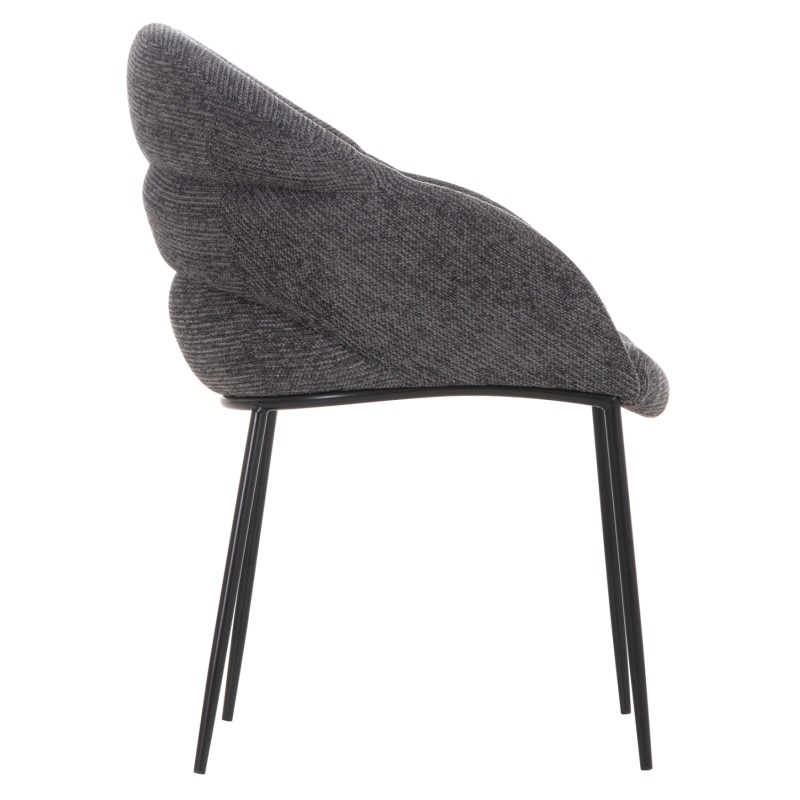 DINING CHAIR DRENNY FK18424.01 GREY FABRIC-METAL BLACK LEGS 62x63x85Hcm. DINING CHAIR DRENNY FK18424.01 GREY FABRIC-METAL BLACK LEGS 62x63x85Hcm.
