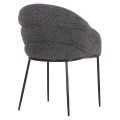 DINING CHAIR DRENNY FK18424.01 GREY FABRIC-METAL BLACK LEGS 62x63x85Hcm. DINING CHAIR DRENNY FK18424.01 GREY FABRIC-METAL BLACK LEGS 62x63x85Hcm.