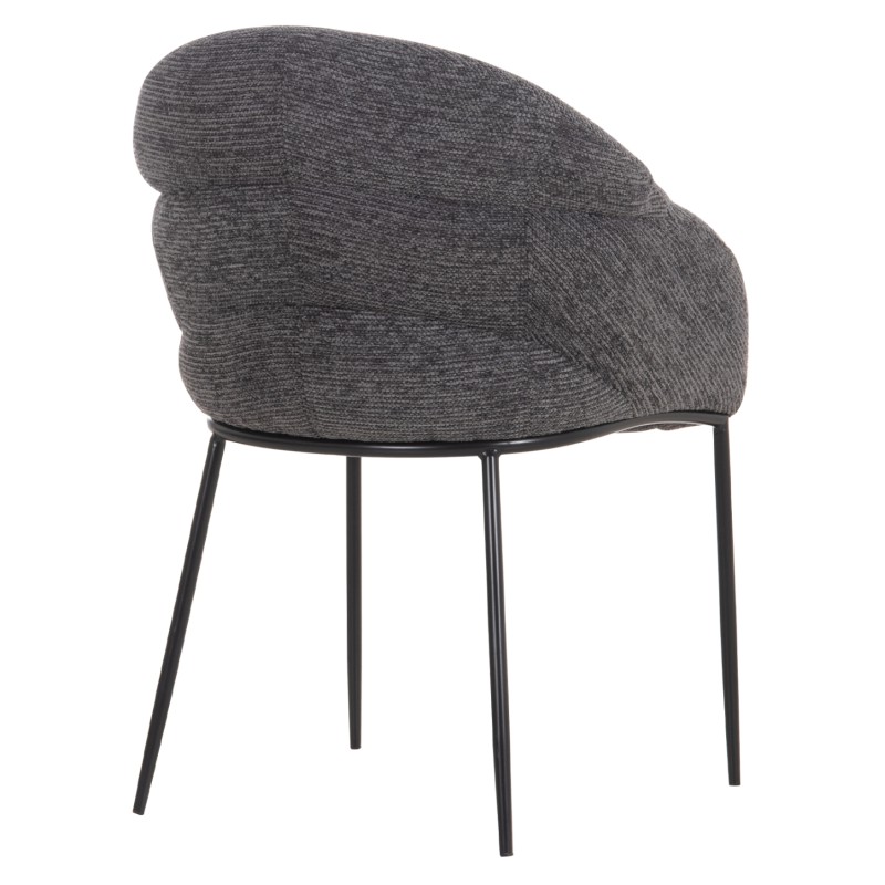 DINING CHAIR DRENNY FK18424.01 GREY FABRIC-METAL BLACK LEGS 62x63x85Hcm. DINING CHAIR DRENNY FK18424.01 GREY FABRIC-METAL BLACK LEGS 62x63x85Hcm.