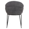 DINING CHAIR DRENNY FK18424.01 GREY FABRIC-METAL BLACK LEGS 62x63x85Hcm. DINING CHAIR DRENNY FK18424.01 GREY FABRIC-METAL BLACK LEGS 62x63x85Hcm.