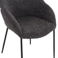 DINING CHAIR DRENNY FK18424.01 GREY FABRIC-METAL BLACK LEGS 62x63x85Hcm. DINING CHAIR DRENNY FK18424.01 GREY FABRIC-METAL BLACK LEGS 62x63x85Hcm.