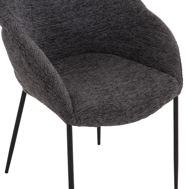 DINING CHAIR DRENNY FK18424.01 GREY FABRIC-METAL BLACK LEGS 62x63x85Hcm. DINING CHAIR DRENNY FK18424.01 GREY FABRIC-METAL BLACK LEGS 62x63x85Hcm.