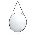 WALL MIRROR ROUND WITH HANGING STRAP HARKER FK4879 ALUMINUM FRAME IN BLACK Φ70cm WALL MIRROR ROUND WITH HANGING STRAP HARKER FK4879 ALUMINUM FRAME IN BLACK Φ70cm