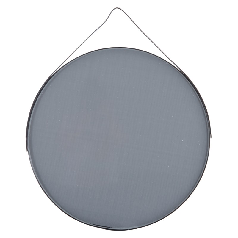 WALL MIRROR ROUND WITH HANGING STRAP HARKER FK4879 ALUMINUM FRAME IN BLACK Φ70cm WALL MIRROR ROUND WITH HANGING STRAP HARKER FK4879 ALUMINUM FRAME IN BLACK Φ70cm