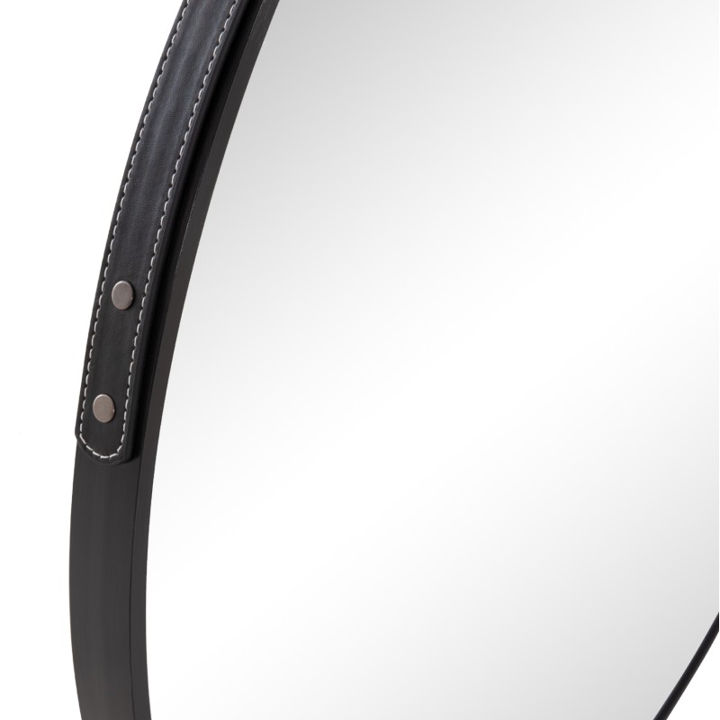 WALL MIRROR ROUND WITH HANGING STRAP HARKER FK4879 ALUMINUM FRAME IN BLACK Φ70cm WALL MIRROR ROUND WITH HANGING STRAP HARKER FK4879 ALUMINUM FRAME IN BLACK Φ70cm