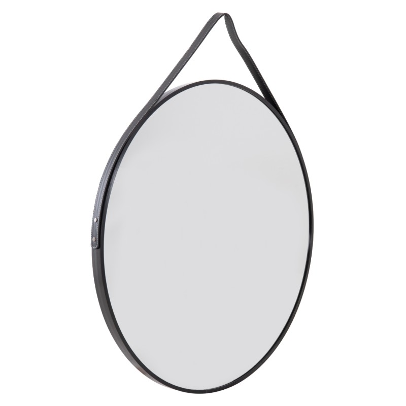 WALL MIRROR ROUND WITH HANGING STRAP HARKER FK4879 ALUMINUM FRAME IN BLACK Φ70cm WALL MIRROR ROUND WITH HANGING STRAP HARKER FK4879 ALUMINUM FRAME IN BLACK Φ70cm