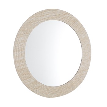 WALL ROUND MIRROR FONTE FK4880 MDF WITH PVC FRAME IN TRAVERTINE COLOR SCHEME Φ80cm