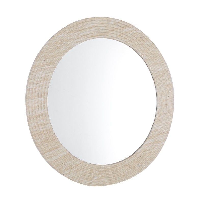 WALL ROUND MIRROR FONTE FK4880 MDF WITH PVC FRAME IN TRAVERTINE COLOR SCHEME Φ80cm WALL ROUND MIRROR FONTE FK4880 MDF WITH PVC FRAME IN TRAVERTINE COLOR SCHEME Φ80cm