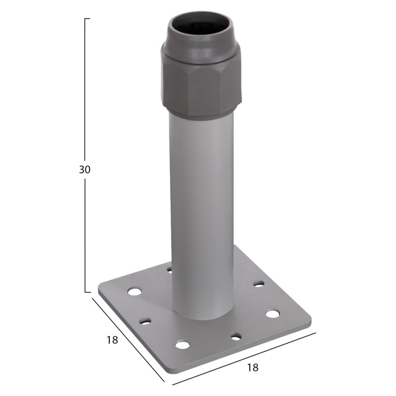 UMBRELLA BASE FK6607.01 ANODIZED ALUMINUM 18x18x30Hcm.
