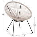 OUTDOOR LOUNGE SET 3PCS ACAPULCO FK11861.03 P.E.RATTAN ECRU-METAL IN BLACK OUTDOOR LOUNGE SET 3PCS ACAPULCO FK11861.03 P.E.RATTAN ECRU-METAL IN BLACK