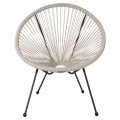 OUTDOOR LOUNGE SET 3PCS ACAPULCO FK11861.03 P.E.RATTAN ECRU-METAL IN BLACK OUTDOOR LOUNGE SET 3PCS ACAPULCO FK11861.03 P.E.RATTAN ECRU-METAL IN BLACK