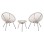 OUTDOOR LOUNGE SET 3PCS ACAPULCO FK11861.03 P.E.RATTAN ECRU-METAL IN BLACK