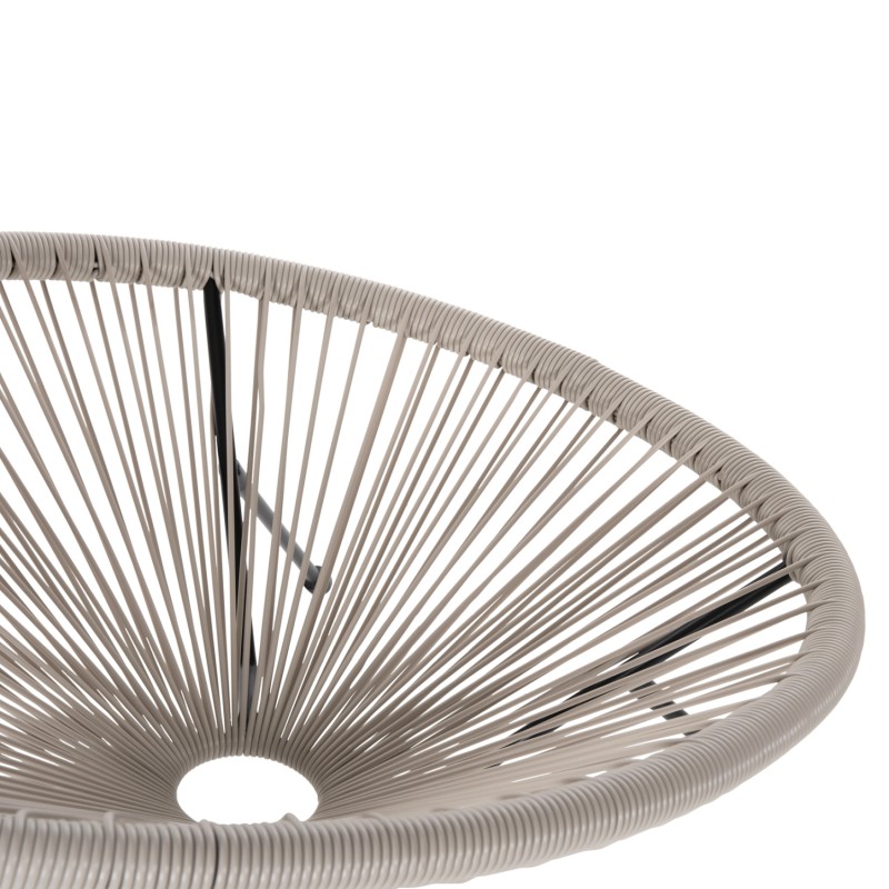 OUTDOOR LOUNGE SET 3PCS ACAPULCO FK11861.03 P.E.RATTAN ECRU-METAL IN BLACK OUTDOOR LOUNGE SET 3PCS ACAPULCO FK11861.03 P.E.RATTAN ECRU-METAL IN BLACK