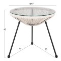 OUTDOOR LOUNGE SET 3PCS ACAPULCO FK11861.12 P.E.RATTAN WHITE-METAL IN BLACK OUTDOOR LOUNGE SET 3PCS ACAPULCO FK11861.12 P.E.RATTAN WHITE-METAL IN BLACK