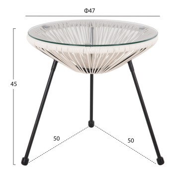 OUTDOOR LOUNGE SET 3PCS ACAPULCO FK11861.12 P.E.RATTAN WHITE-METAL IN BLACK