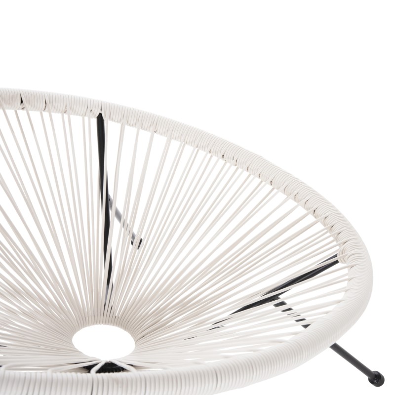 OUTDOOR LOUNGE SET 3PCS ACAPULCO FK11861.12 P.E.RATTAN WHITE-METAL IN BLACK OUTDOOR LOUNGE SET 3PCS ACAPULCO FK11861.12 P.E.RATTAN WHITE-METAL IN BLACK