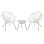 OUTDOOR LOUNGE SET 3PCS ACAPULCO FK11861.12 P.E.RATTAN WHITE-METAL IN BLACK