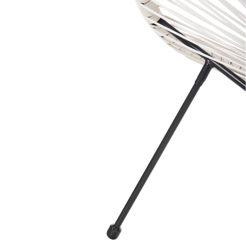 OUTDOOR LOUNGE SET 3PCS ACAPULCO FK11861.12 P.E.RATTAN WHITE-METAL IN BLACK OUTDOOR LOUNGE SET 3PCS ACAPULCO FK11861.12 P.E.RATTAN WHITE-METAL IN BLACK