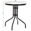 OUTDOOR DINING SET 3PCS LEON FK5181.03 METAL CHAIRS & TABLE Φ60cm BLACK