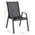 OUTDOOR DINING SET 3PCS LEON FK5181.03 METAL CHAIRS & TABLE Φ60cm BLACK
