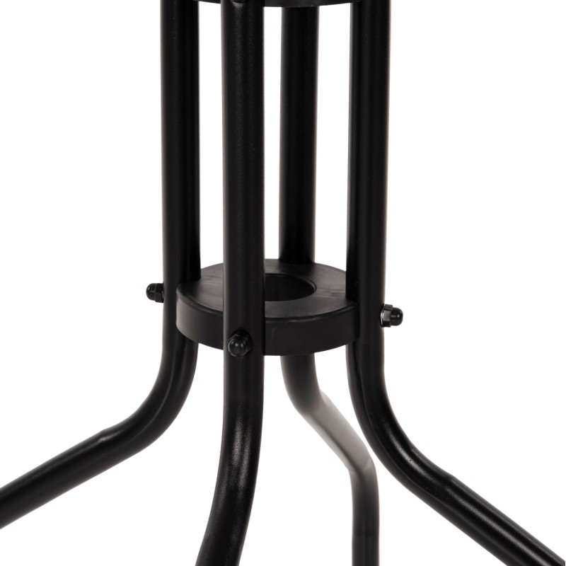 OUTDOOR DINING SET 3PCS LEON FK5181.03 METAL CHAIRS & TABLE Φ60cm BLACK