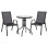 OUTDOOR DINING SET 3PCS LEON FK5181.03 METAL CHAIRS & TABLE Φ60cm BLACK