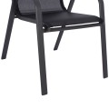 OUTDOOR DINING SET 3PCS LEON FK5181.03 METAL CHAIRS & TABLE Φ60cm BLACK