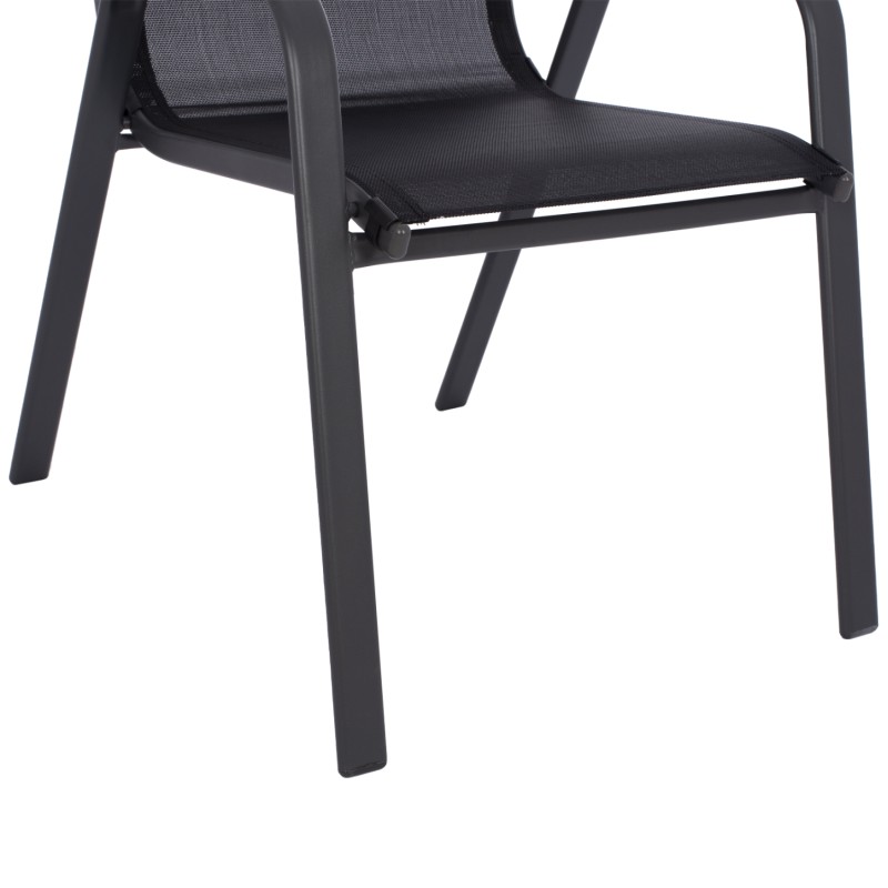 OUTDOOR DINING SET 3PCS LEON FK5181.03 METAL CHAIRS & TABLE Φ60cm BLACK