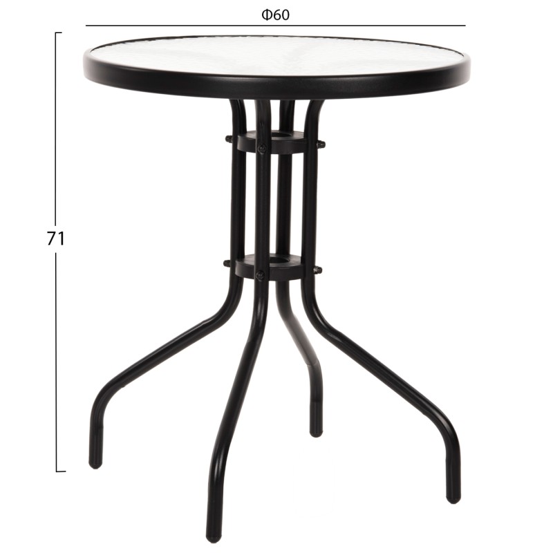 OUTDOOR DINING SET 3PCS LAURA ΗΜ10467.03 METAL & ALUM. CHAIRS & TABLE Φ60cm BLACK OUTDOOR DINING SET 3PCS LAURA ΗΜ10467.03 METAL & ALUM. CHAIRS & TABLE Φ60cm BLACK