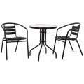 OUTDOOR DINING SET 3PCS LAURA ΗΜ10467.03 METAL & ALUM. CHAIRS & TABLE Φ60cm BLACK OUTDOOR DINING SET 3PCS LAURA ΗΜ10467.03 METAL & ALUM. CHAIRS & TABLE Φ60cm BLACK