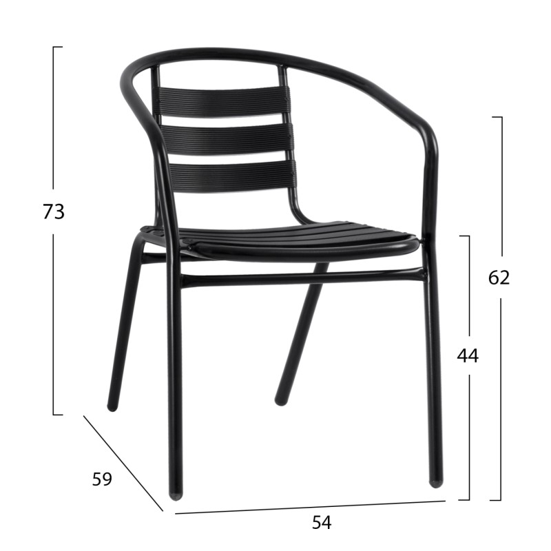 OUTDOOR DINING SET 3PCS LAURA ΗΜ10467.03 METAL & ALUM. CHAIRS & TABLE Φ60cm BLACK OUTDOOR DINING SET 3PCS LAURA ΗΜ10467.03 METAL & ALUM. CHAIRS & TABLE Φ60cm BLACK