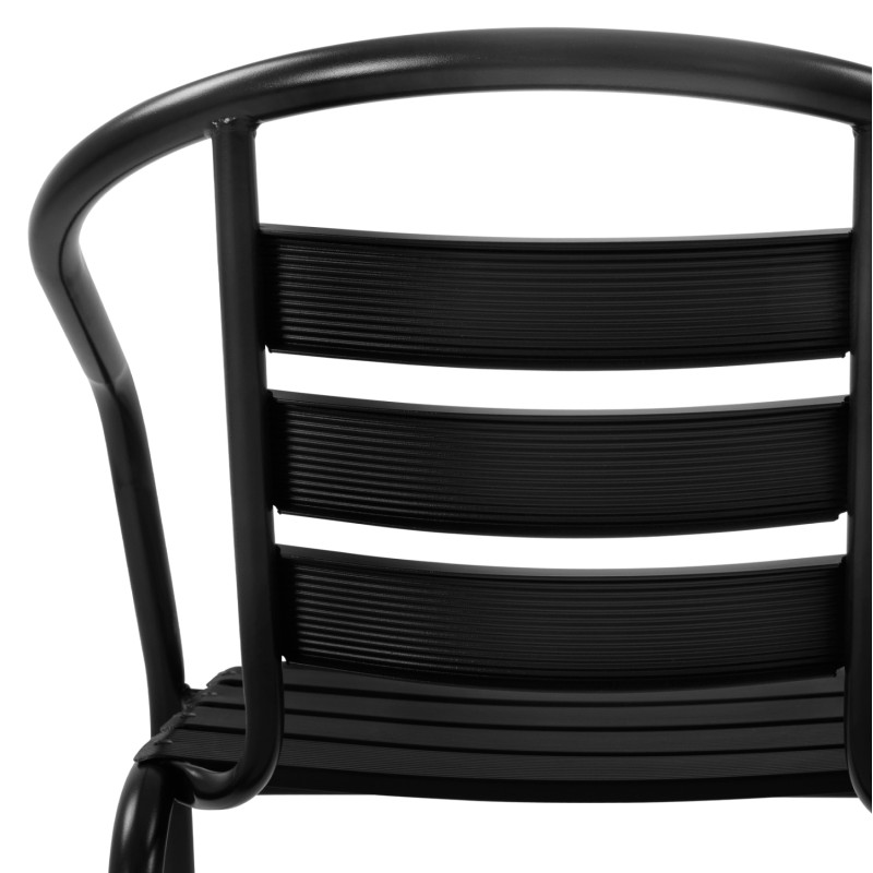 OUTDOOR DINING SET 3PCS LAURA ΗΜ10467.03 METAL & ALUM. CHAIRS & TABLE Φ60cm BLACK OUTDOOR DINING SET 3PCS LAURA ΗΜ10467.03 METAL & ALUM. CHAIRS & TABLE Φ60cm BLACK