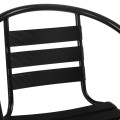OUTDOOR DINING SET 3PCS LAURA FK10468.03 METAL & ALUM. CHAIRS & TABLE--BLACK