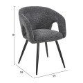 DINING CHAIR CORNEL FK18431.01 GREY FABRIC--BLACK METAL LEGS 59x56x79Hcm. DINING CHAIR CORNEL FK18431.01 GREY FABRIC--BLACK METAL LEGS 59x56x79Hcm.