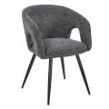 DINING CHAIR CORNEL FK18431.01 GREY FABRIC--BLACK METAL LEGS 59x56x79Hcm. DINING CHAIR CORNEL FK18431.01 GREY FABRIC--BLACK METAL LEGS 59x56x79Hcm.