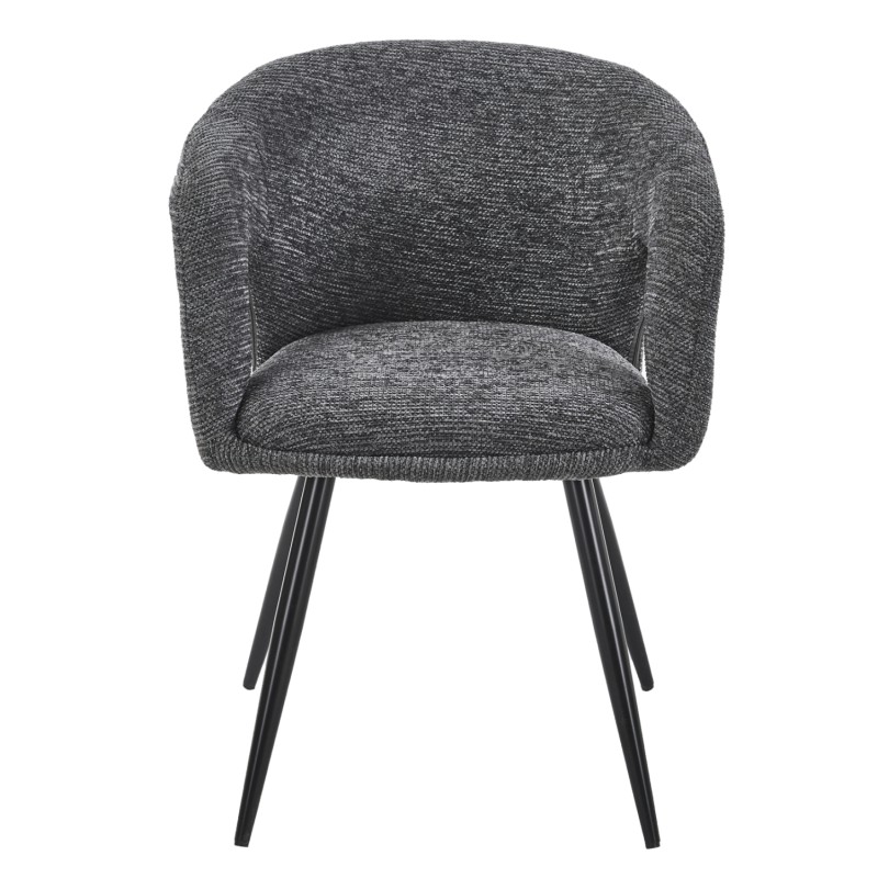 DINING CHAIR CORNEL FK18431.01 GREY FABRIC--BLACK METAL LEGS 59x56x79Hcm. DINING CHAIR CORNEL FK18431.01 GREY FABRIC--BLACK METAL LEGS 59x56x79Hcm.