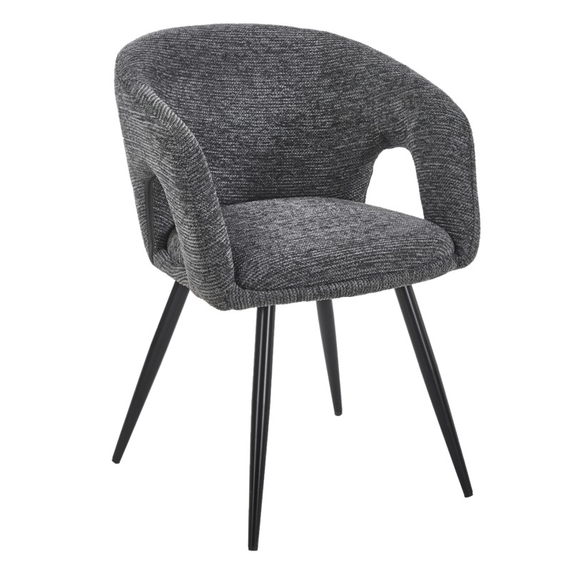 DINING CHAIR CORNEL FK18431.01 GREY FABRIC--BLACK METAL LEGS 59x56x79Hcm. DINING CHAIR CORNEL FK18431.01 GREY FABRIC--BLACK METAL LEGS 59x56x79Hcm.