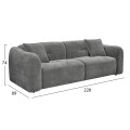 SOFA SET 2PCS JUNOA FK10819.01 GREY FABRIC
