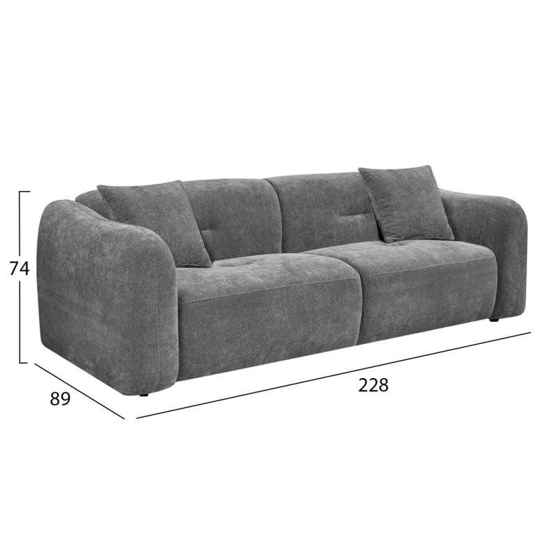 SOFA SET 2PCS JUNOA FK10819.01 GREY FABRIC
