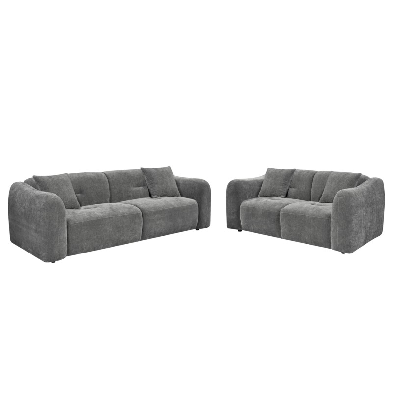 SOFA SET 2PCS JUNOA FK10819.01 GREY FABRIC