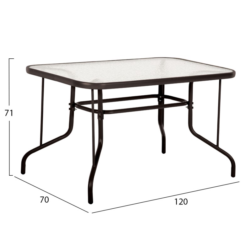 OUTDOOR DINING SET 5PCS ADAM FK10565.02 METAL & TEXTILENE--BROWN