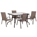 OUTDOOR DINING SET 5PCS ADAM FK10565.02 METAL & TEXTILENE--BROWN