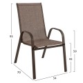 OUTDOOR DINING SET 5PCS ADAM FK10565.02 METAL & TEXTILENE--BROWN
