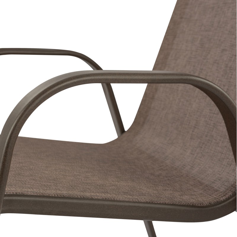 OUTDOOR DINING SET 5PCS ADAM FK10565.02 METAL & TEXTILENE--BROWN