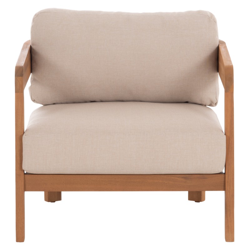 OUTDOOR LOUNGE CHAIR SOLARA FK6513 ACACIA WOOD IN NATURAL--CUSHIONS IN ECRU 75x70x75Hcm. OUTDOOR LOUNGE CHAIR SOLARA FK6513 ACACIA WOOD IN NATURAL--CUSHIONS IN ECRU 75x70x75Hcm.