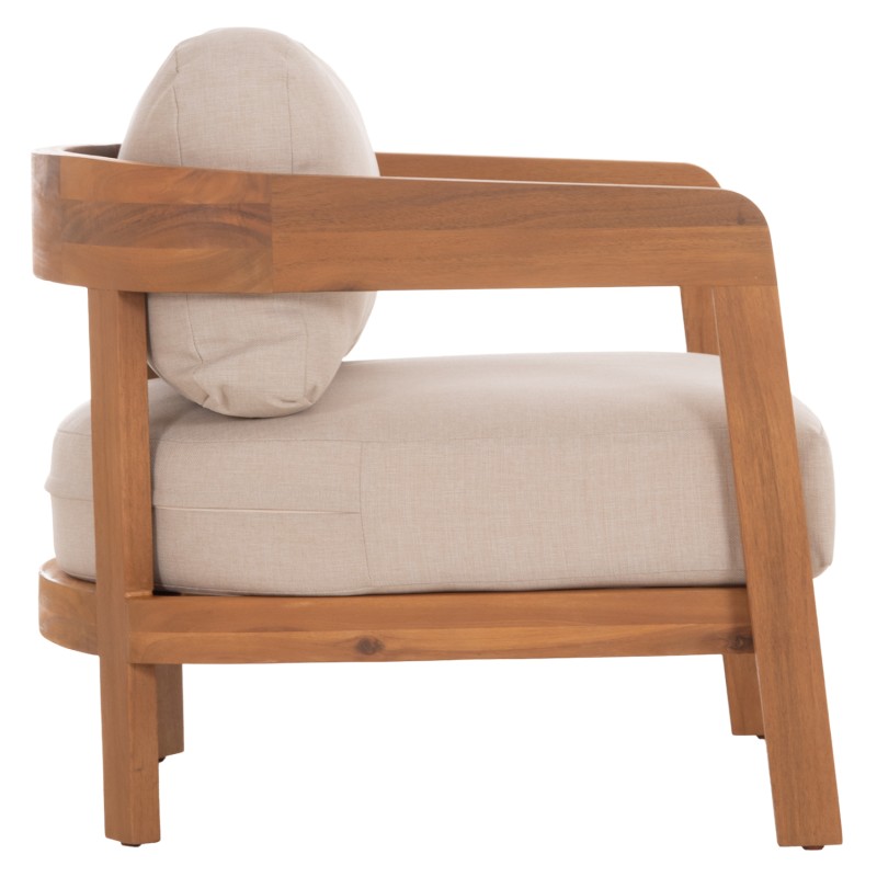 OUTDOOR LOUNGE CHAIR SOLARA FK6513 ACACIA WOOD IN NATURAL--CUSHIONS IN ECRU 75x70x75Hcm. OUTDOOR LOUNGE CHAIR SOLARA FK6513 ACACIA WOOD IN NATURAL--CUSHIONS IN ECRU 75x70x75Hcm.