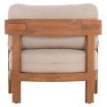OUTDOOR LOUNGE CHAIR SOLARA FK6513 ACACIA WOOD IN NATURAL--CUSHIONS IN ECRU 75x70x75Hcm. OUTDOOR LOUNGE CHAIR SOLARA FK6513 ACACIA WOOD IN NATURAL--CUSHIONS IN ECRU 75x70x75Hcm.