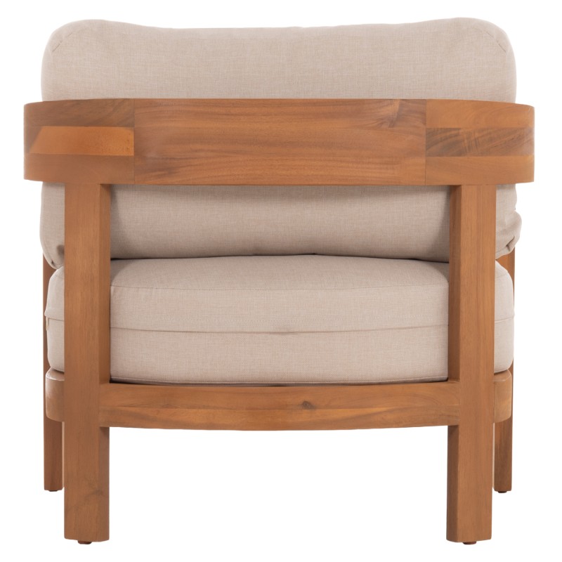 OUTDOOR LOUNGE CHAIR SOLARA FK6513 ACACIA WOOD IN NATURAL--CUSHIONS IN ECRU 75x70x75Hcm. OUTDOOR LOUNGE CHAIR SOLARA FK6513 ACACIA WOOD IN NATURAL--CUSHIONS IN ECRU 75x70x75Hcm.