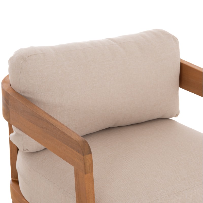 OUTDOOR LOUNGE CHAIR SOLARA FK6513 ACACIA WOOD IN NATURAL--CUSHIONS IN ECRU 75x70x75Hcm. OUTDOOR LOUNGE CHAIR SOLARA FK6513 ACACIA WOOD IN NATURAL--CUSHIONS IN ECRU 75x70x75Hcm.